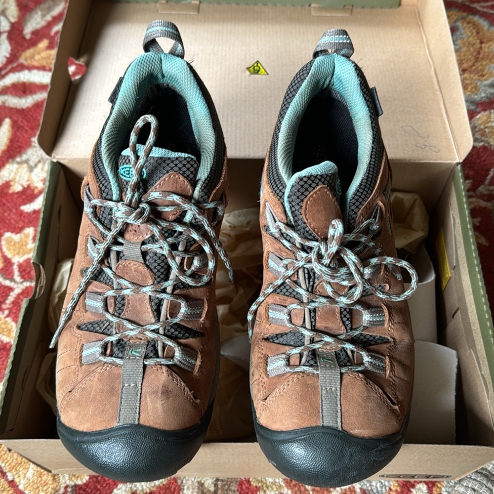 Keen Brown and Teal Women's Athletic Hiking Shoes